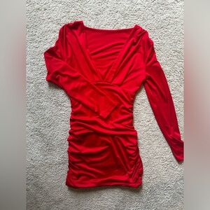 Red mini dress